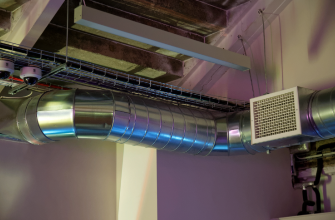 HVAC cleaning commercial spiral ductwork